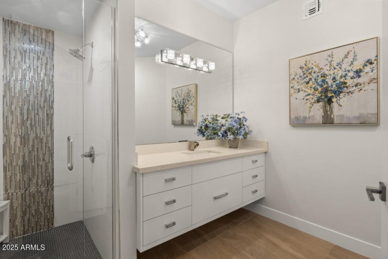 Bathroom downstairs with shower