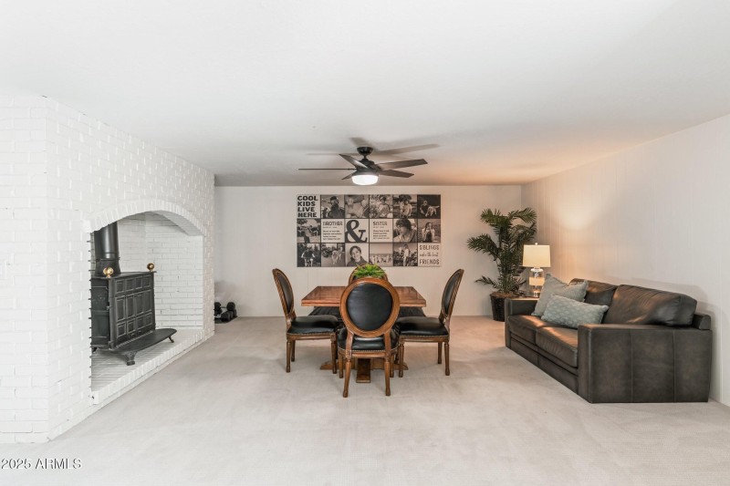 Basement Game Room w/ Fireplace