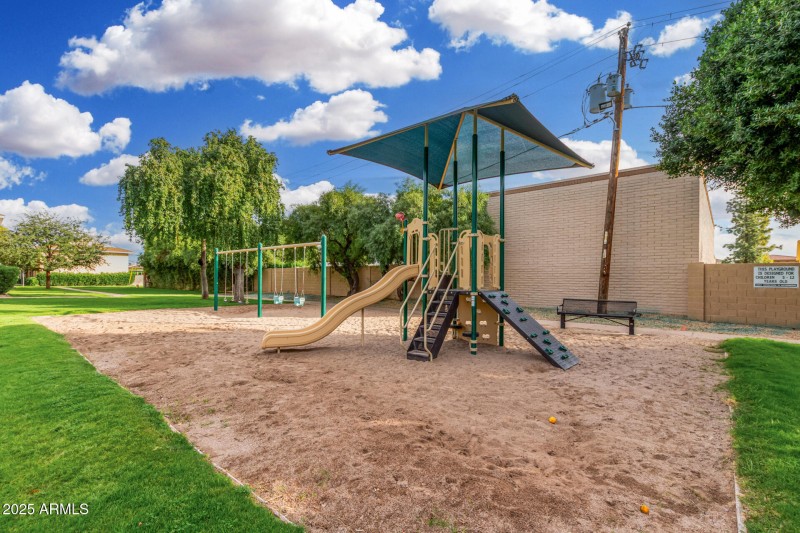 Playground and sitting area