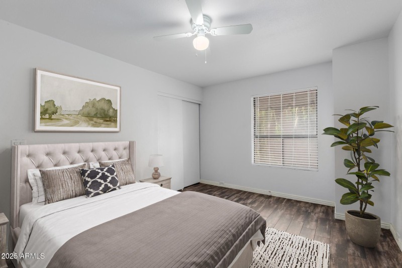 Primary Bedroom + Builtin Fan!