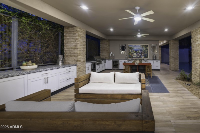 Covered Living Room & Outdoor Kitchen