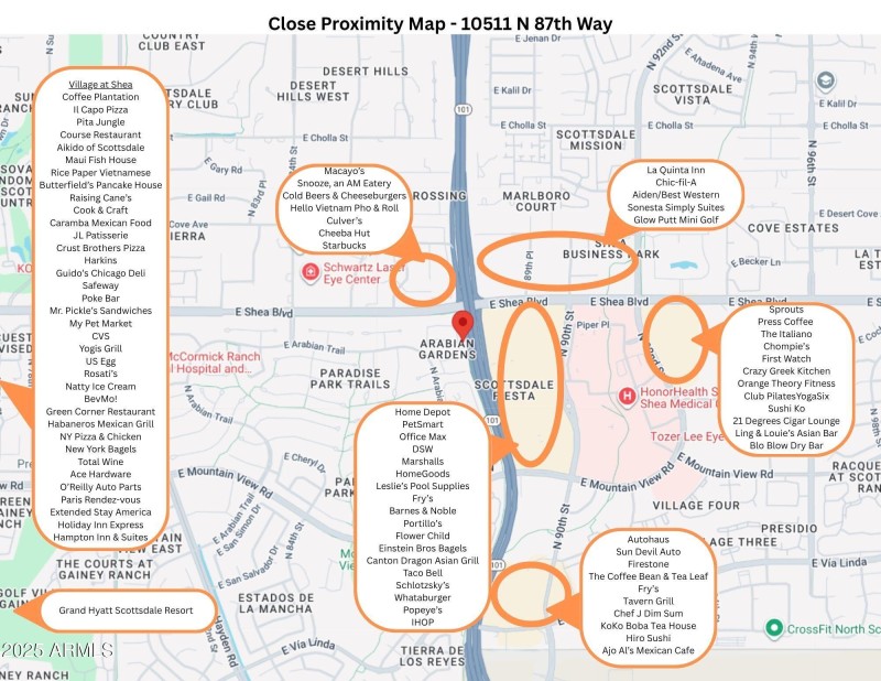 Close Proximity Map - 10511 N 87th Way