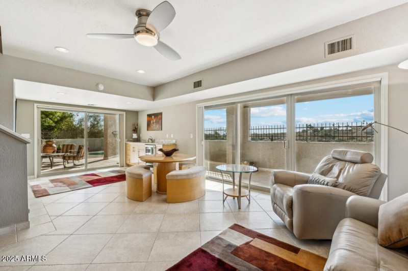 Family room poolside