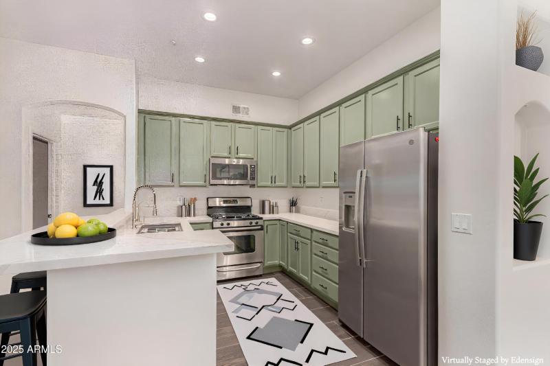 Virtually staged kitchen 1