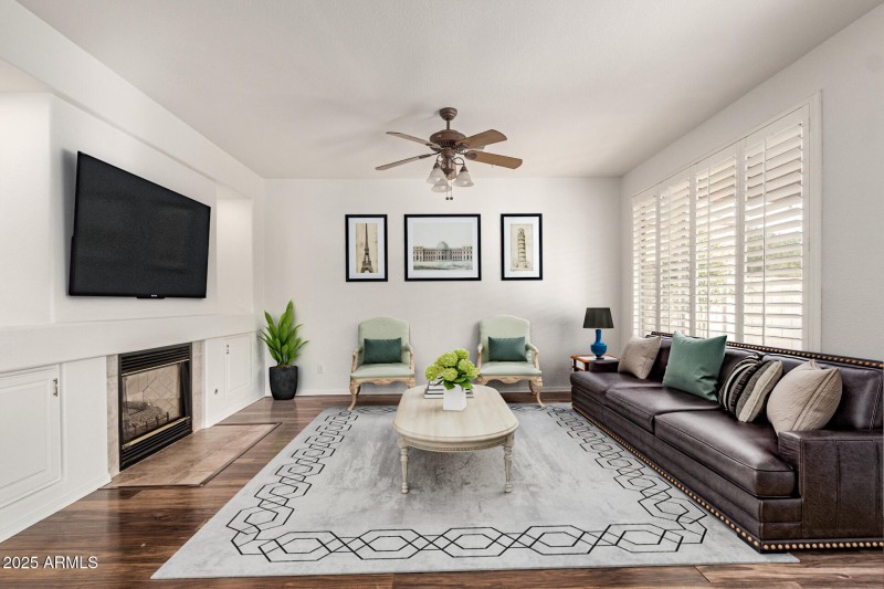 Virtually Staged Family Room