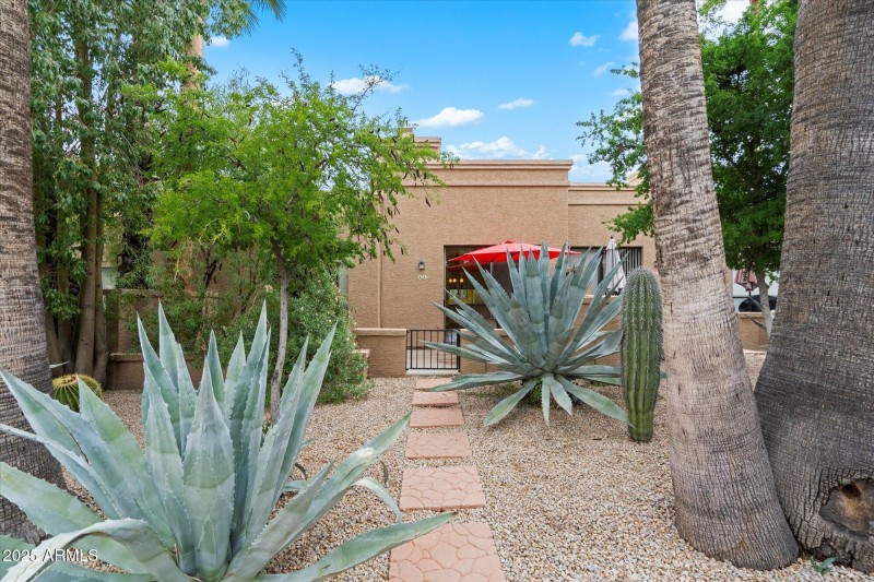 Patio from community walkway