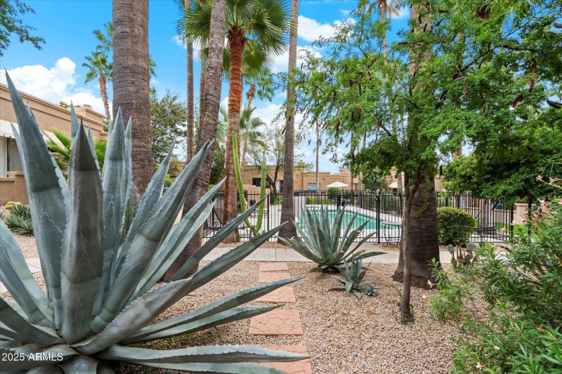 Community walkway from patio