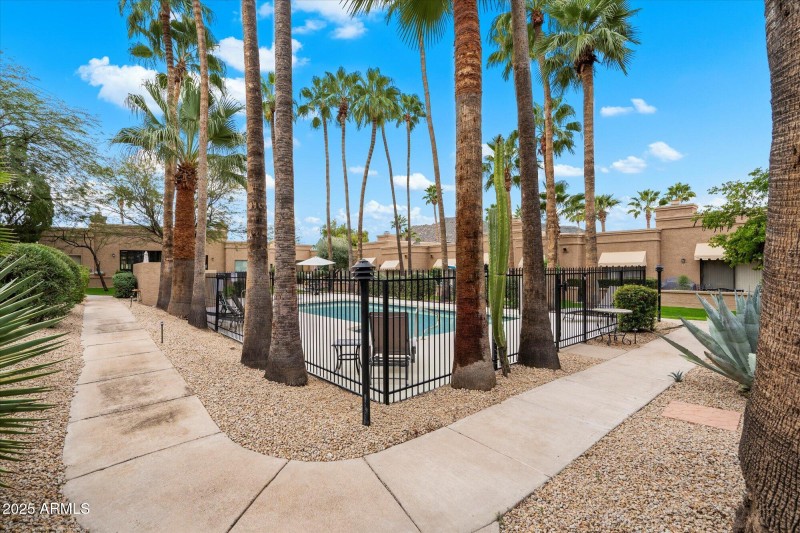 Walkway around community pool/spa