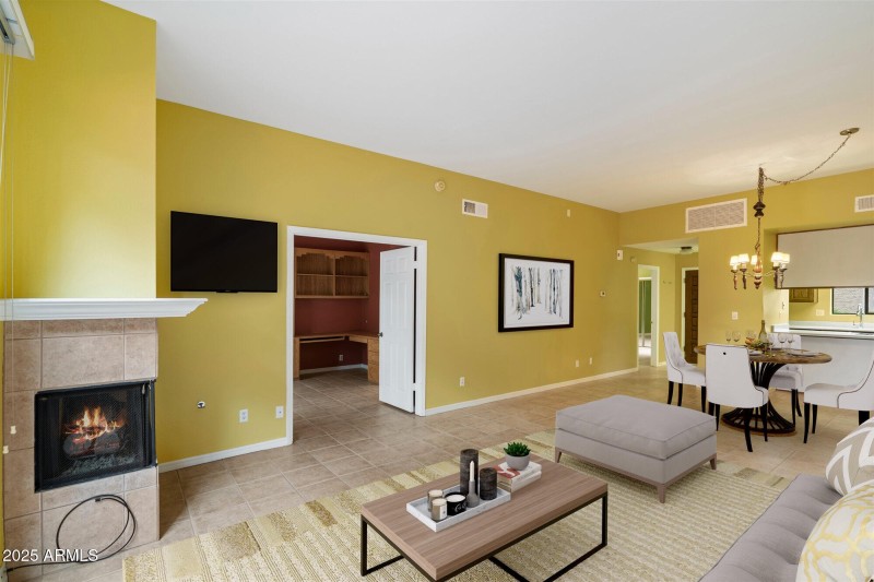 Great room virtually staged