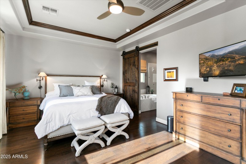 Barn Door at Primary Bedroom