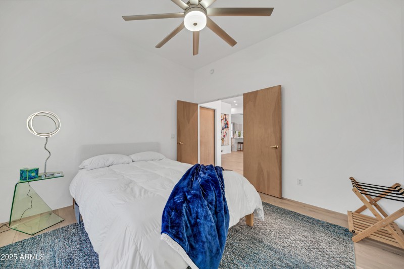 Den currently used as a bedroom