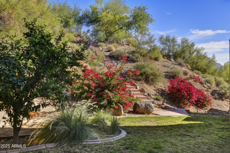 Yoga area at the top of the stairs