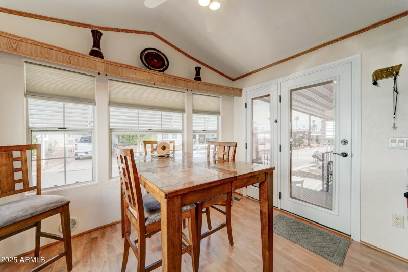 Front door has screen sidelight