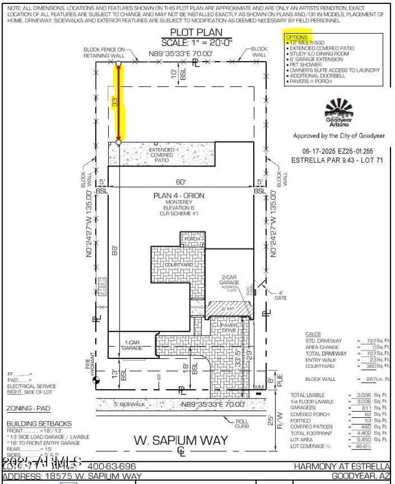 Harmony Lot 71 Plot Plan