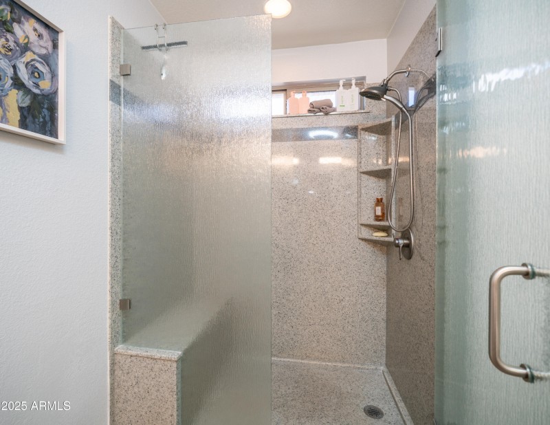 Master shower door open