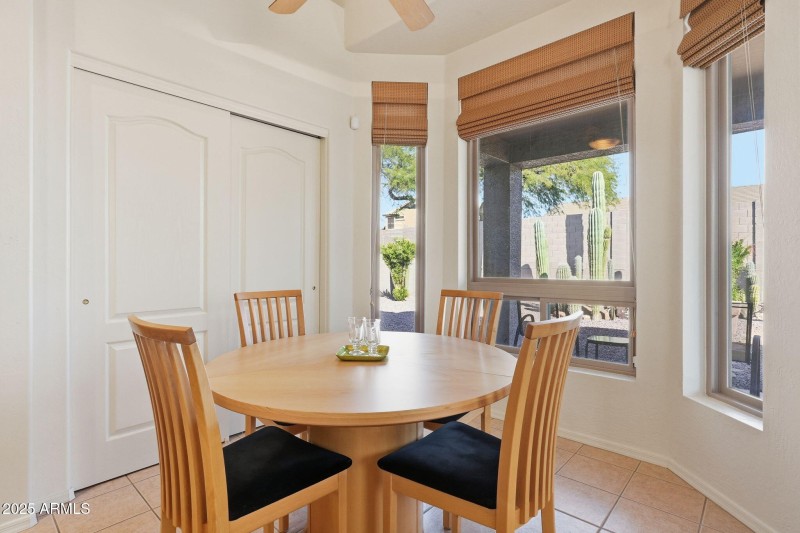 Dining w/custom shades