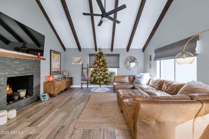Living Room With Fireplace Feature