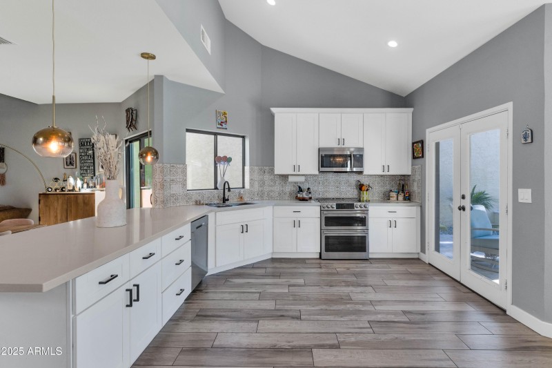 Updated Kitchen With Vaulted Ceilings