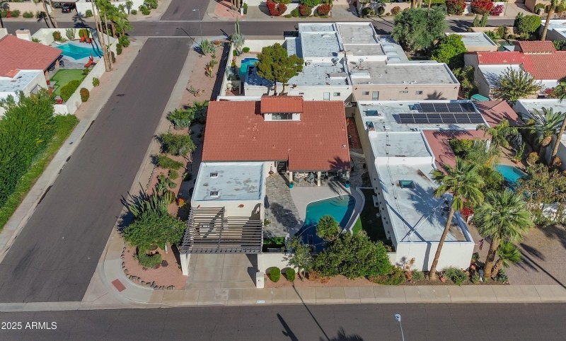 Aerial View With Pool Backyard