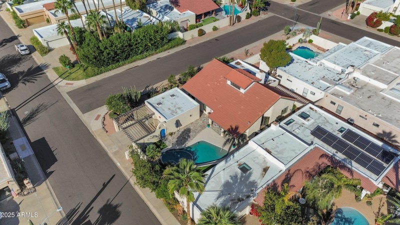 Aerial View of Home and Pool