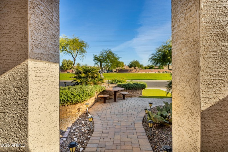 Entryway looking out