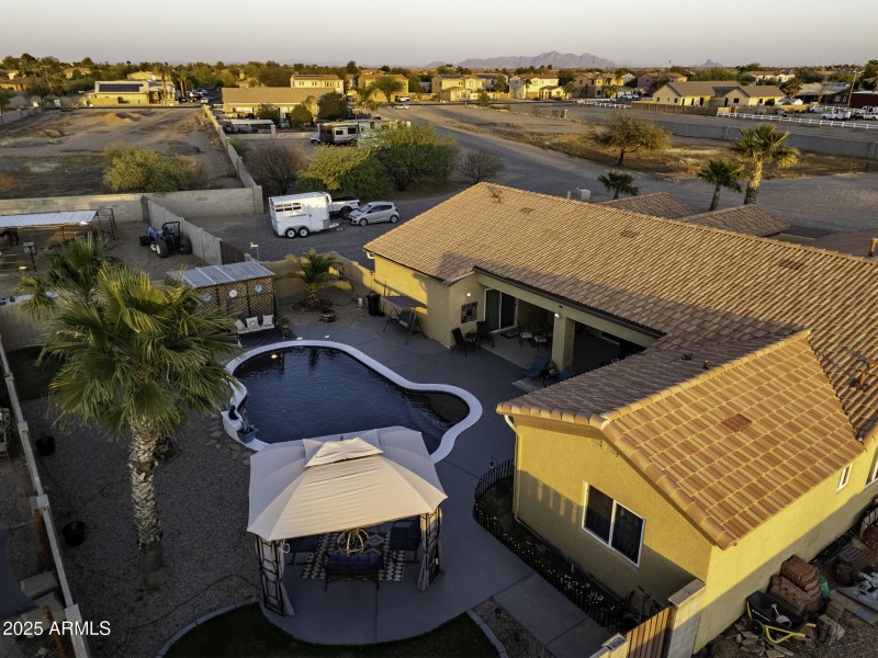 Drone Sunset Backyard East