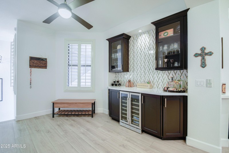 Custom Bar w Wine Fridge
