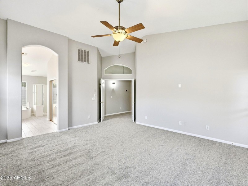 Primary Bedroom View to the Primary Bath