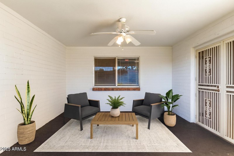 Inviting Patio with Greenery and Natural