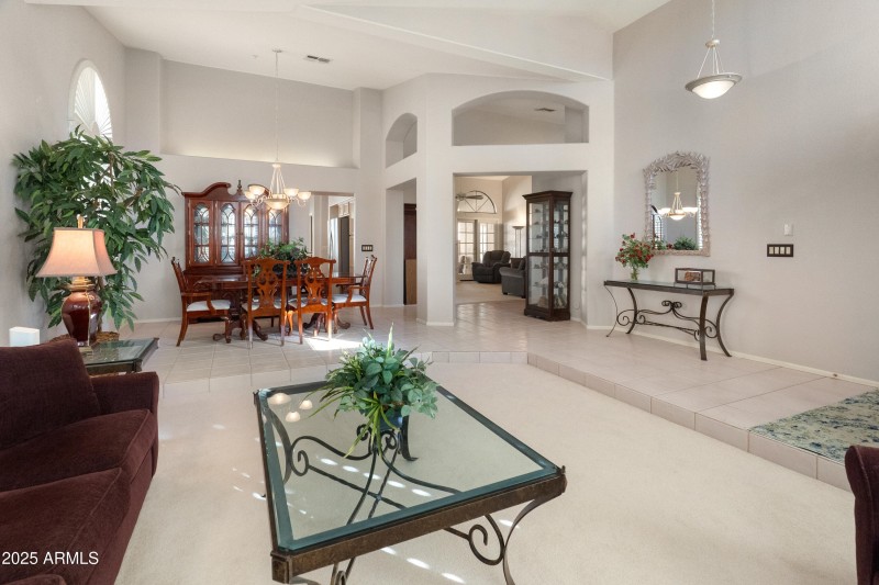 Entry is open to living and dining