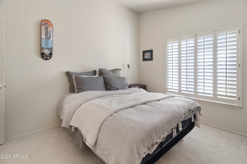 Plantation shutters are on most windows