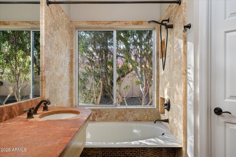 Honed Granite & Soaking Tub