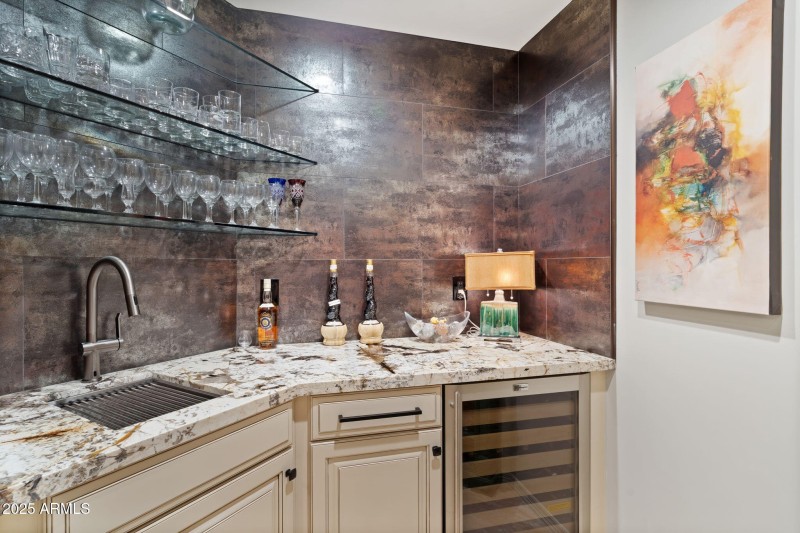 Bar with wine cooler