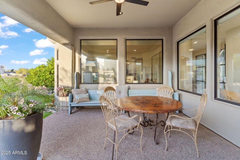 Covered garden patio