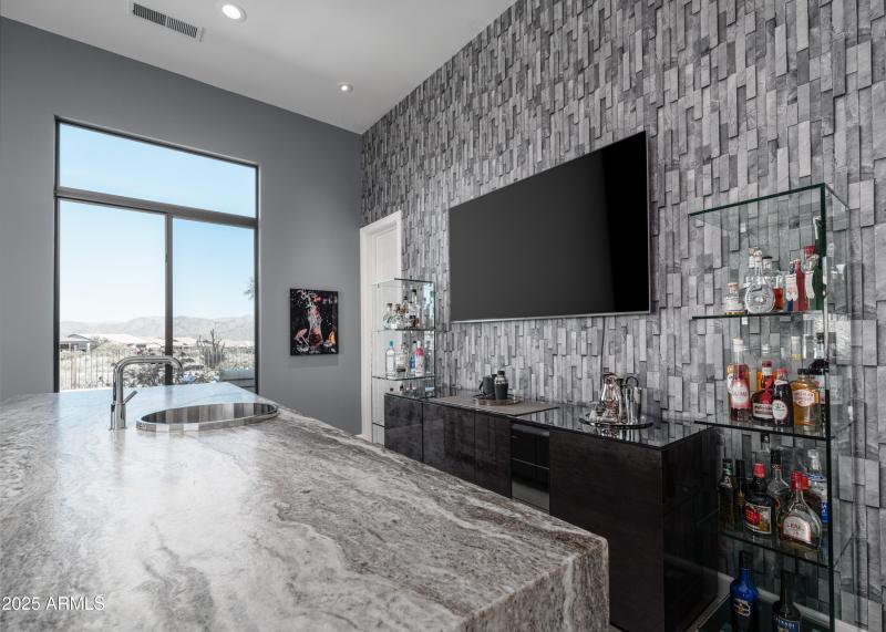 Back Bar w/ waterfall edge & sexy sink