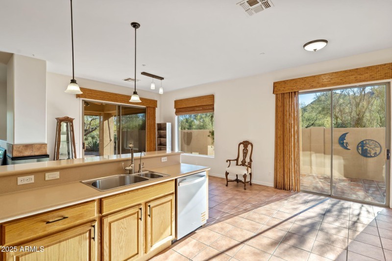 kitchen opens to bar b que area