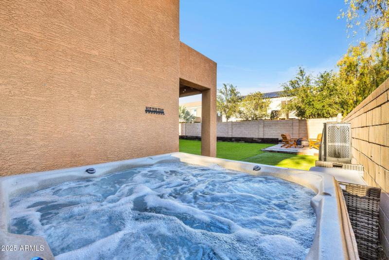 Hot Tub on the Side of the Home