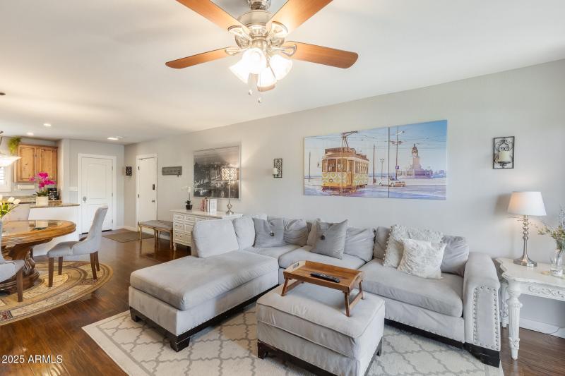 living room - couch and kitchen