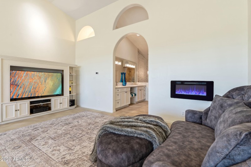 Cozy Fireplace in Master Seating Area