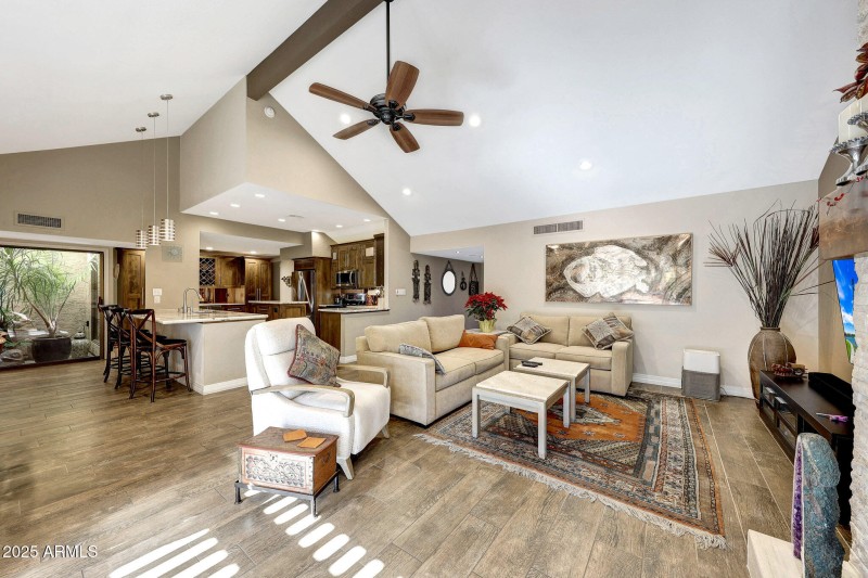 Family room into Kitchen