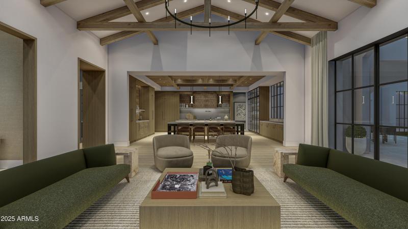 greatroom to kitchen