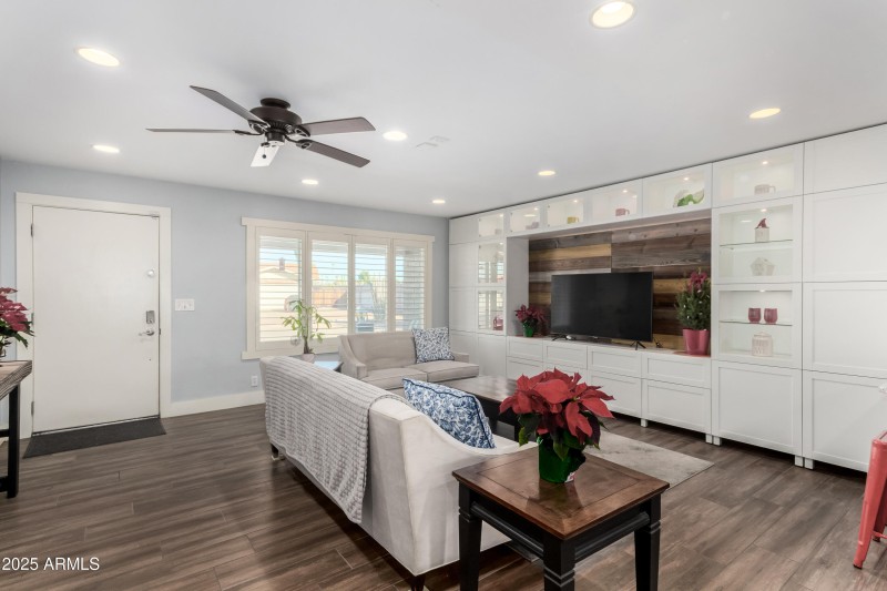 Great room, with shutters