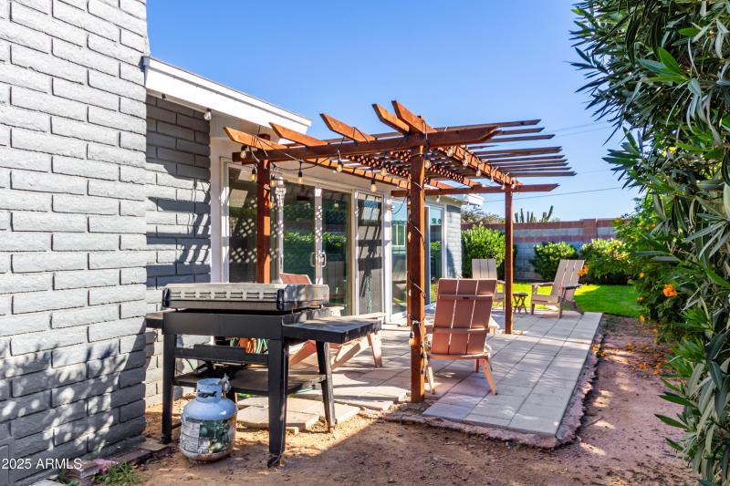 private, with block fence