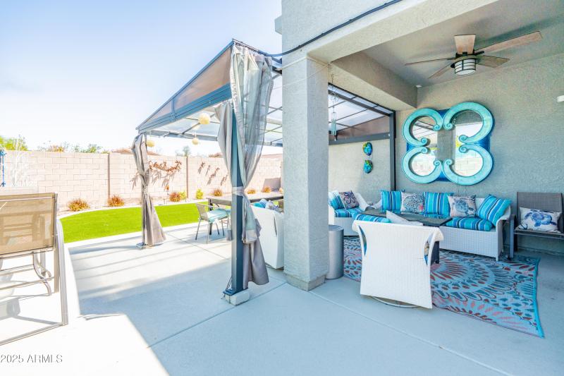 Extended Covered Patio w/Curtains