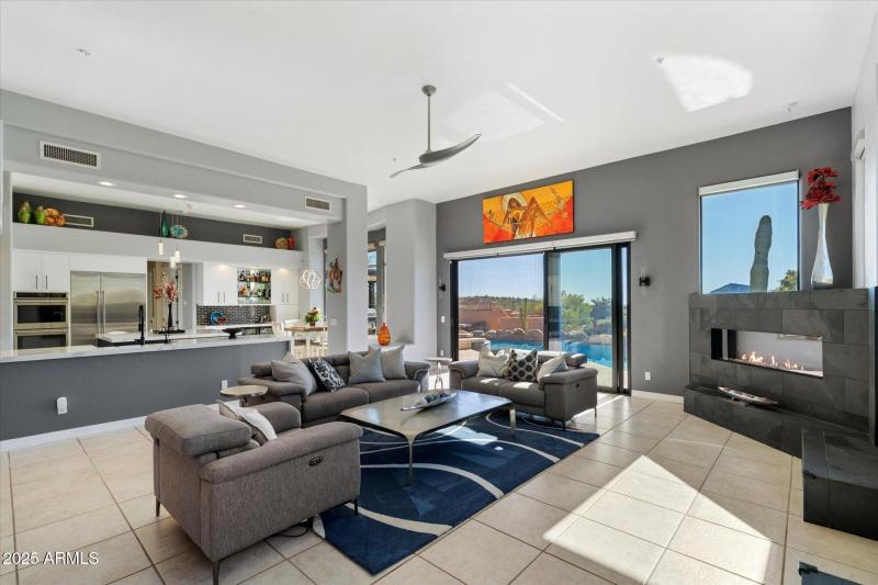 Family Room Open to Kitchen & Pool Patio