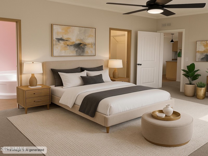 Master bedroom staged Impala