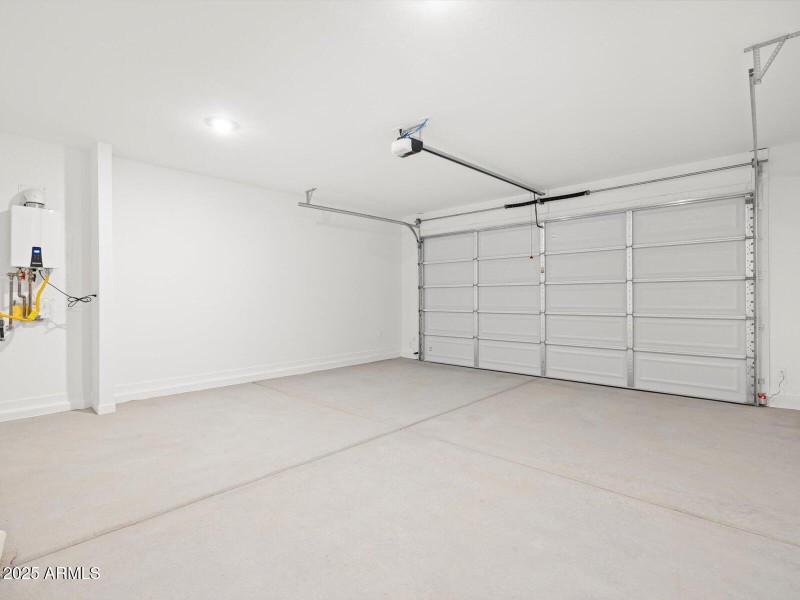 Garage with Tankless Water Heater