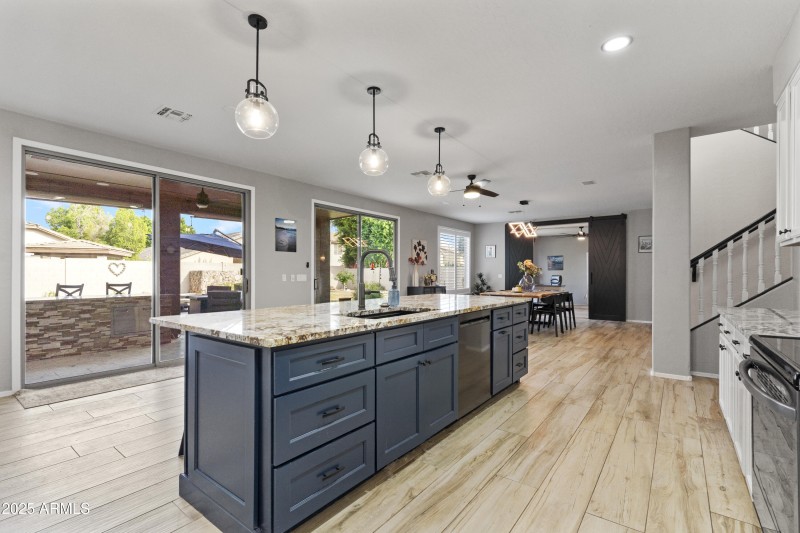 Kitchen Island Toward Patio
