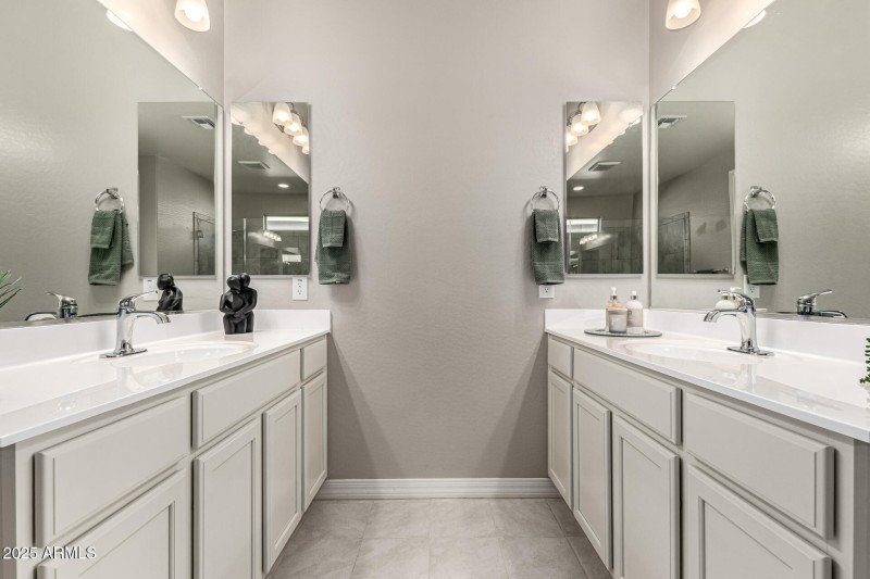 Featuring dual vanities