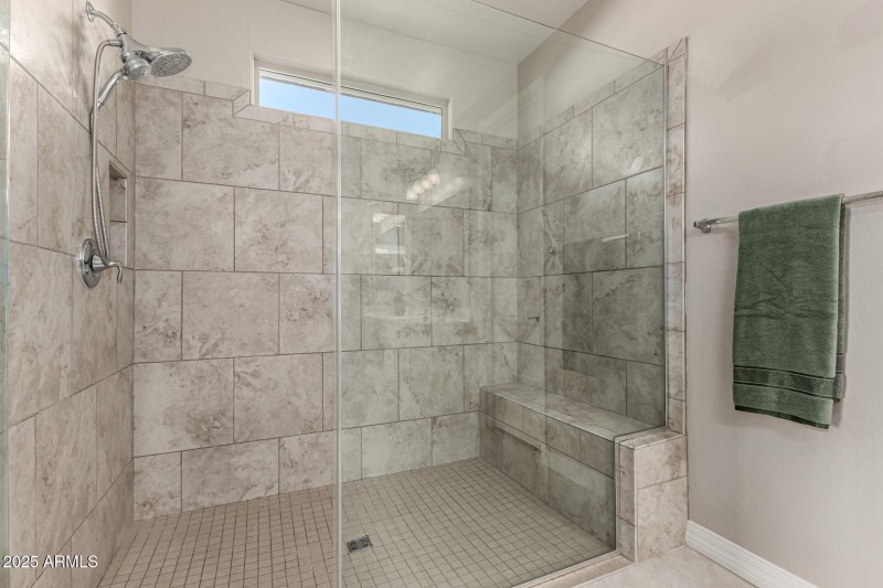 Custom tiled walk-in shower